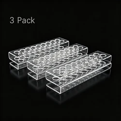 Set of 3 Clear Acrylic Lipstick Organizers - Multifunctional Makeup Storage (Clear)