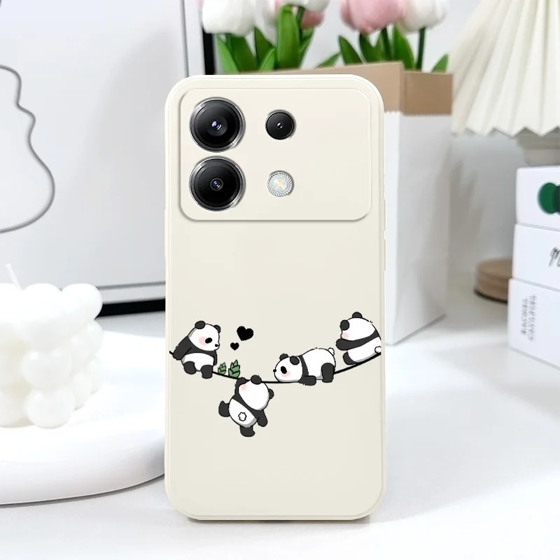 Baby Panda Phone Case Xiaomi Poco F7 X7 X6 F6 M6 M5 M5S F5 X5 F4 X4 M4 F3 M3 X3 Pro Ultra 4G 5G GT Silicone Cover