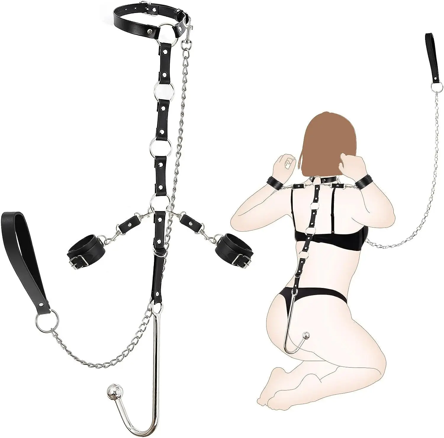 2 in 1 Leather Sex Bondage Set BDSM Anal Hook with Ball Gag Anal Trainer  Role Play Butt Plug Fetish Slave Sex Toys for Woman Man - AliExpress