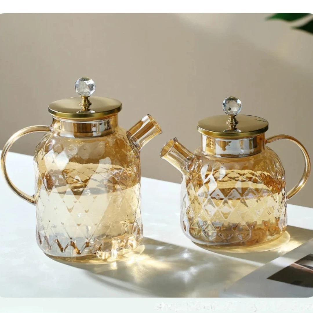 Coffee Pot 1/1.8L Glass Teapot for Stovetop/Microwave Safe Glass Borosilicate Coffee Pot with Infuser Tea Pots for Loose Tea Drinkware