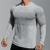 Men's Sport Long Sleeve Tops Quick Dry Fitness T-shirts Bodybuilding Gym Tees Casual Skinny Elastic Breathability men Sportswear 4