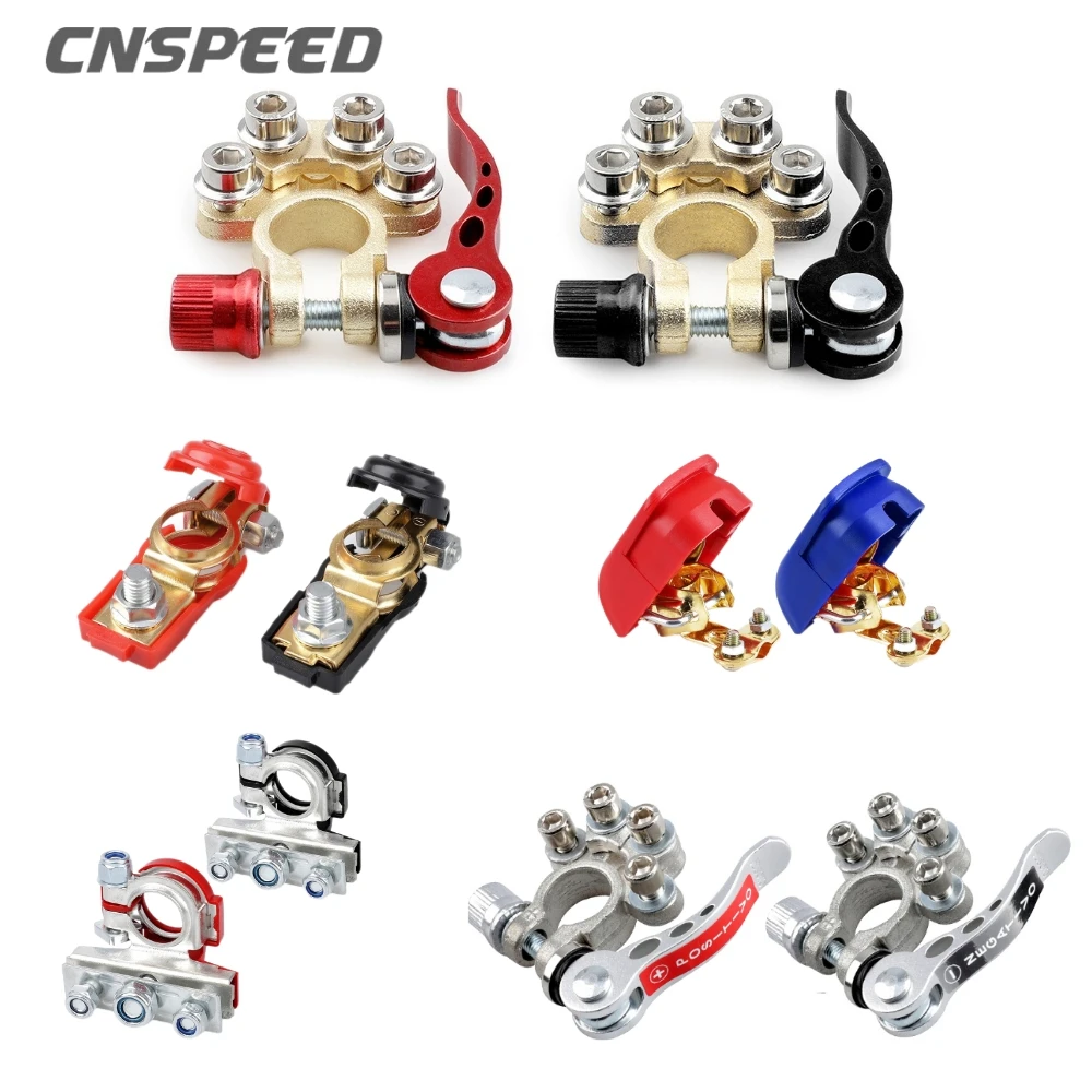 CNSPEED 2PCS Car Top Post Quick Release Battery Terminals 12V 24V Wire