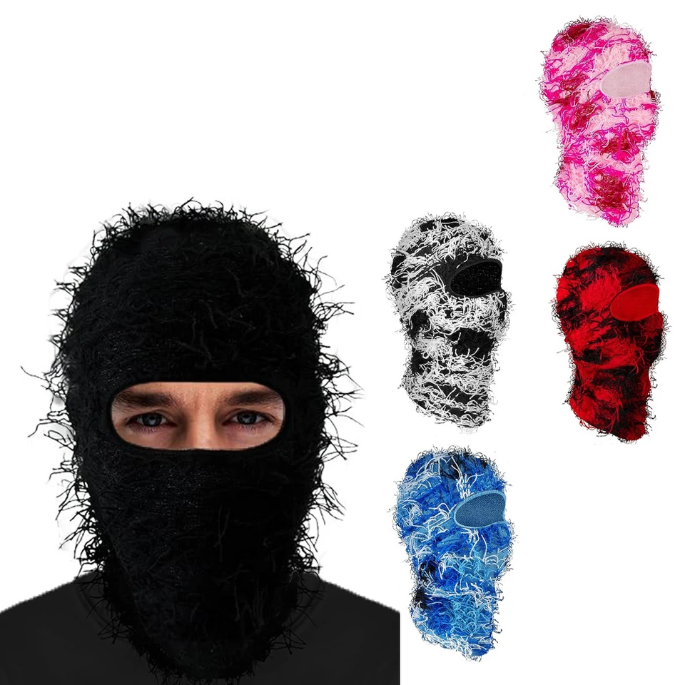 AYPOW Wintermuts en sjaal set voor vrouwen Gebreide bivakmuts skimasker met gezichtsmasker, warme fleece gevoerde beaniemuts met pom pom bobbel Verstelbare trekkoord winddichte capuchon voor outdoor
