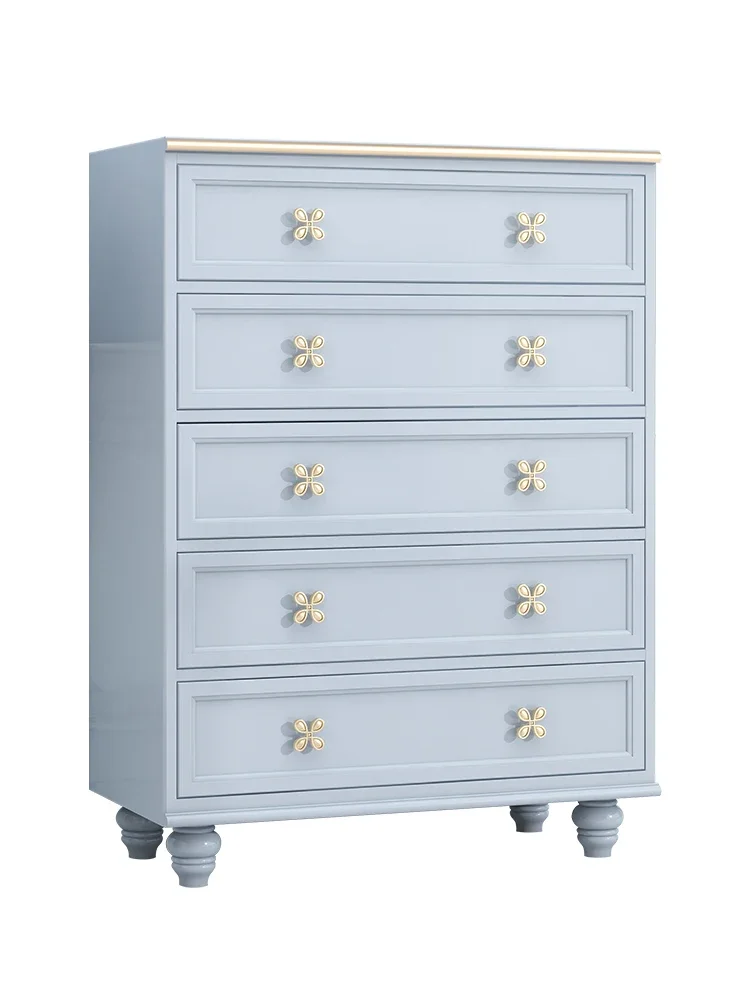 

Blue Five-Bucket Cabinet Cafe Corner Cabinet Minimalist Living Room Corner Chest of Drawers