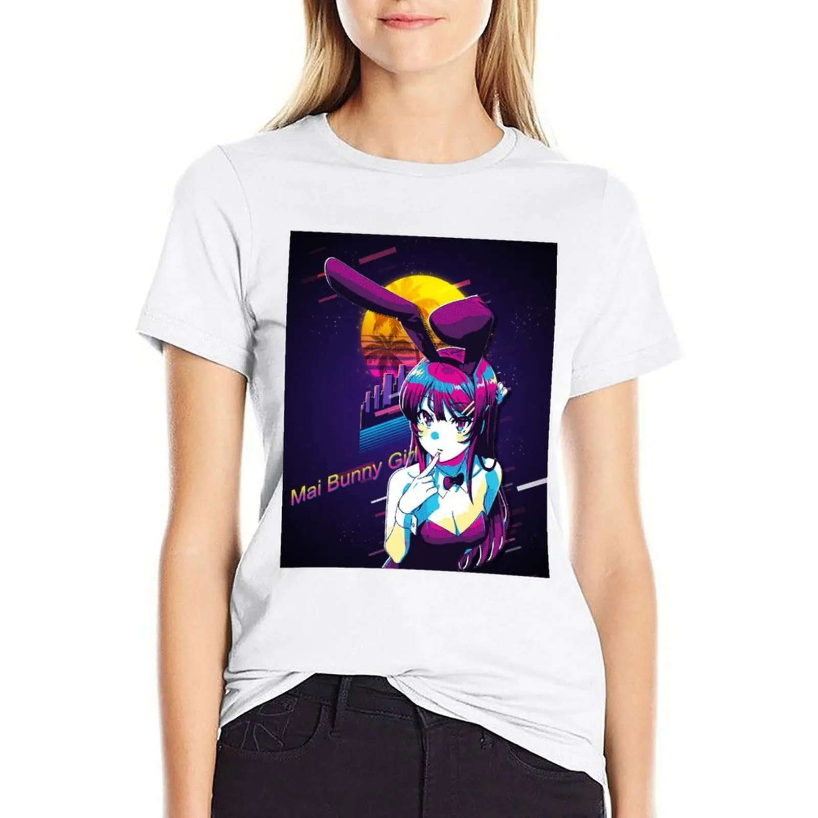 

Mai Sakurajima - Bunny Girl Senpai - Classic s80 Retro Poster T-shirt aesthetic clothes graphics female Women tops