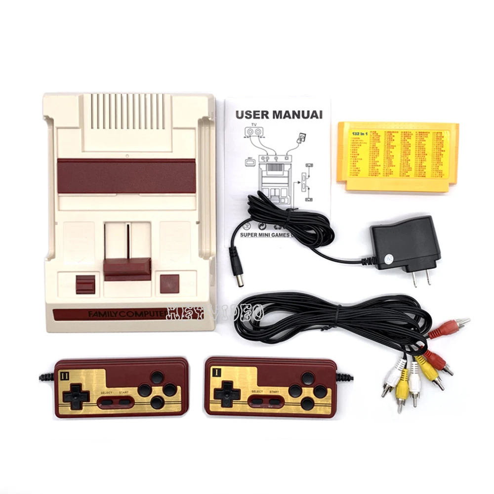 FC Retro Game Console with 632 Games Classic Video Game Player Family TV Game Console AV output Dual Wired Gamepad