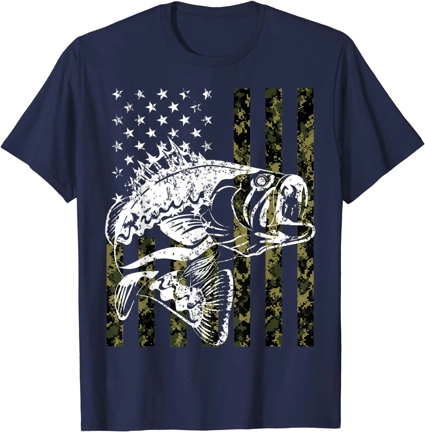 Fishing Tshirt Camouflage USA Flag for Bass Fisherman Gifts T-Shirt -  AliExpress