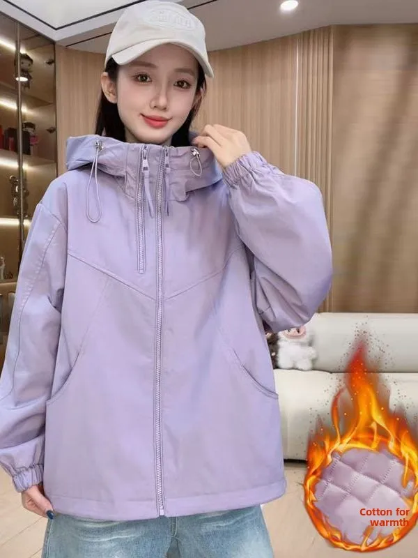 Thickened Cotton Jacket Women's Outerwear Double Zipper Winter Coat Warm Waterproof Casual Fashion Sun Protection Clothing