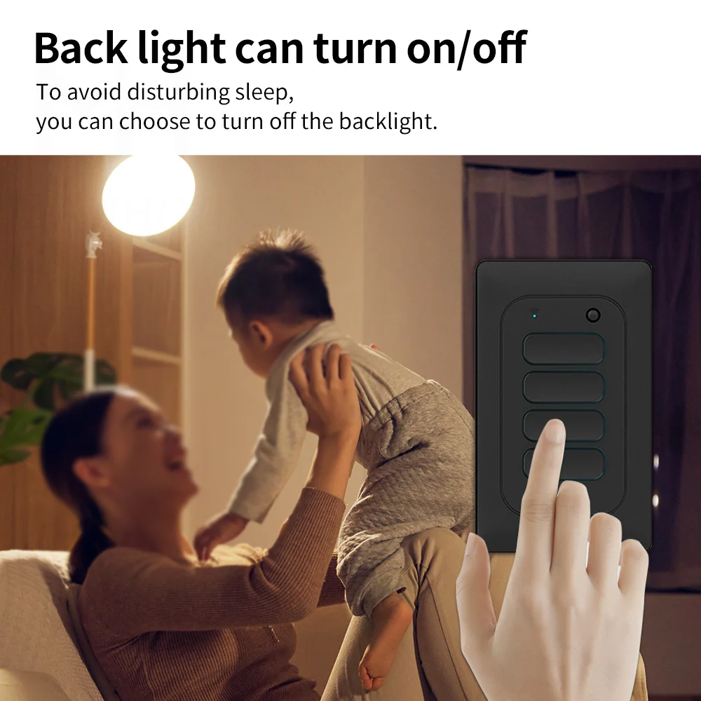 Zigbee Smart Tuya Light Wall Switch Push Button Interruptor No Neutral &With Neutral US Switch 1/2/3/4 Gang Alexa Google Home