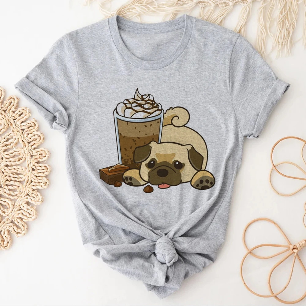 

Женская футболка с рисунком мопса Y2K