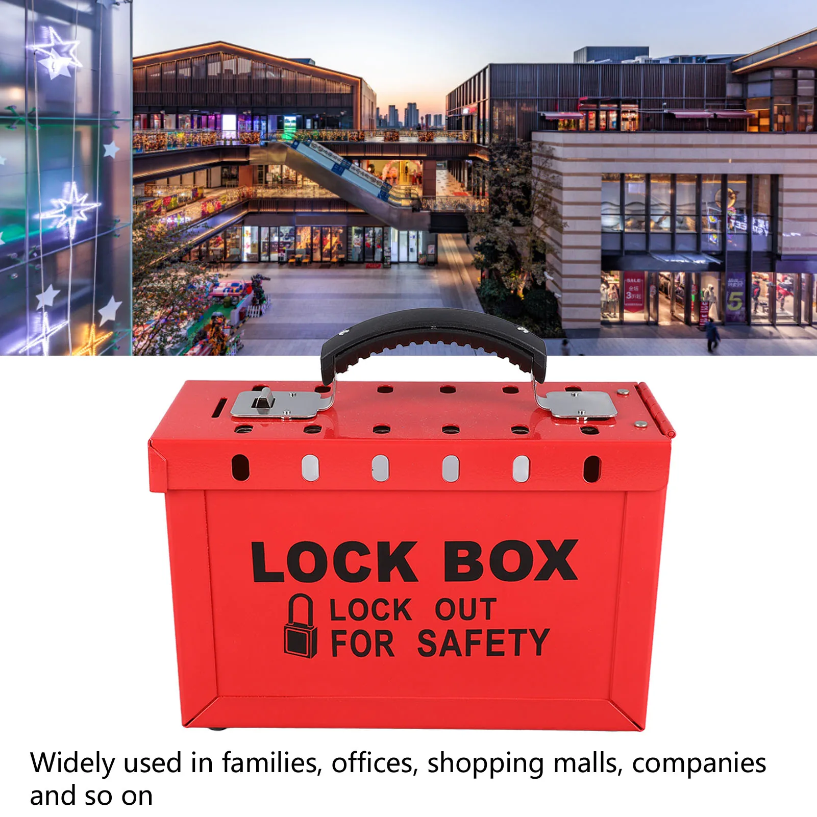 Group lock box portable transparent window safety lockout tagout box for office shopping mall home company group safety lock