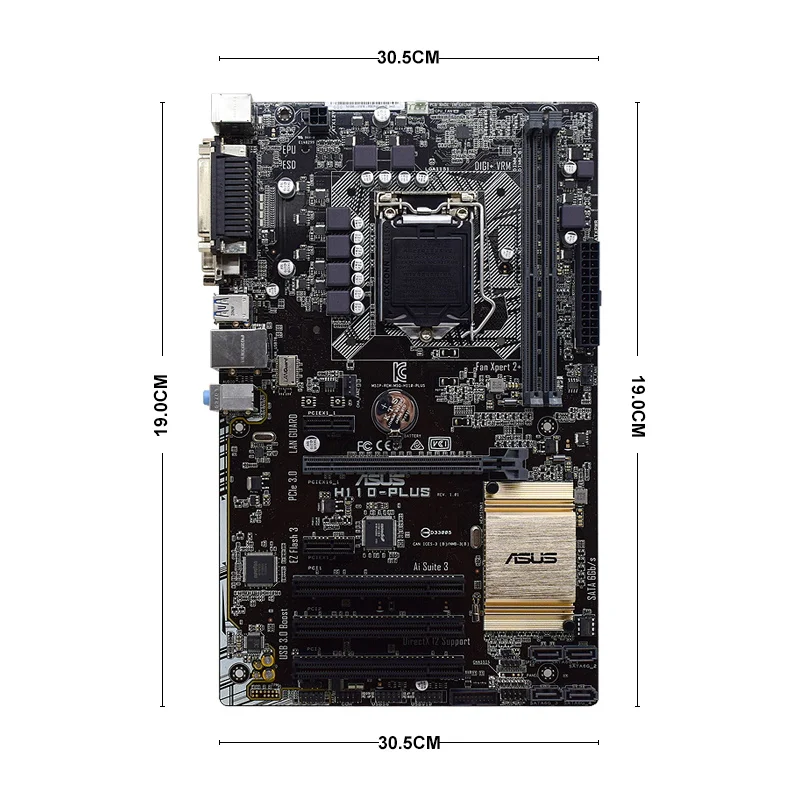 ASUS H110-PLUS Motherboard LGA 1151 Intel H110 DDR4 PCI-E 3.0 SATA 