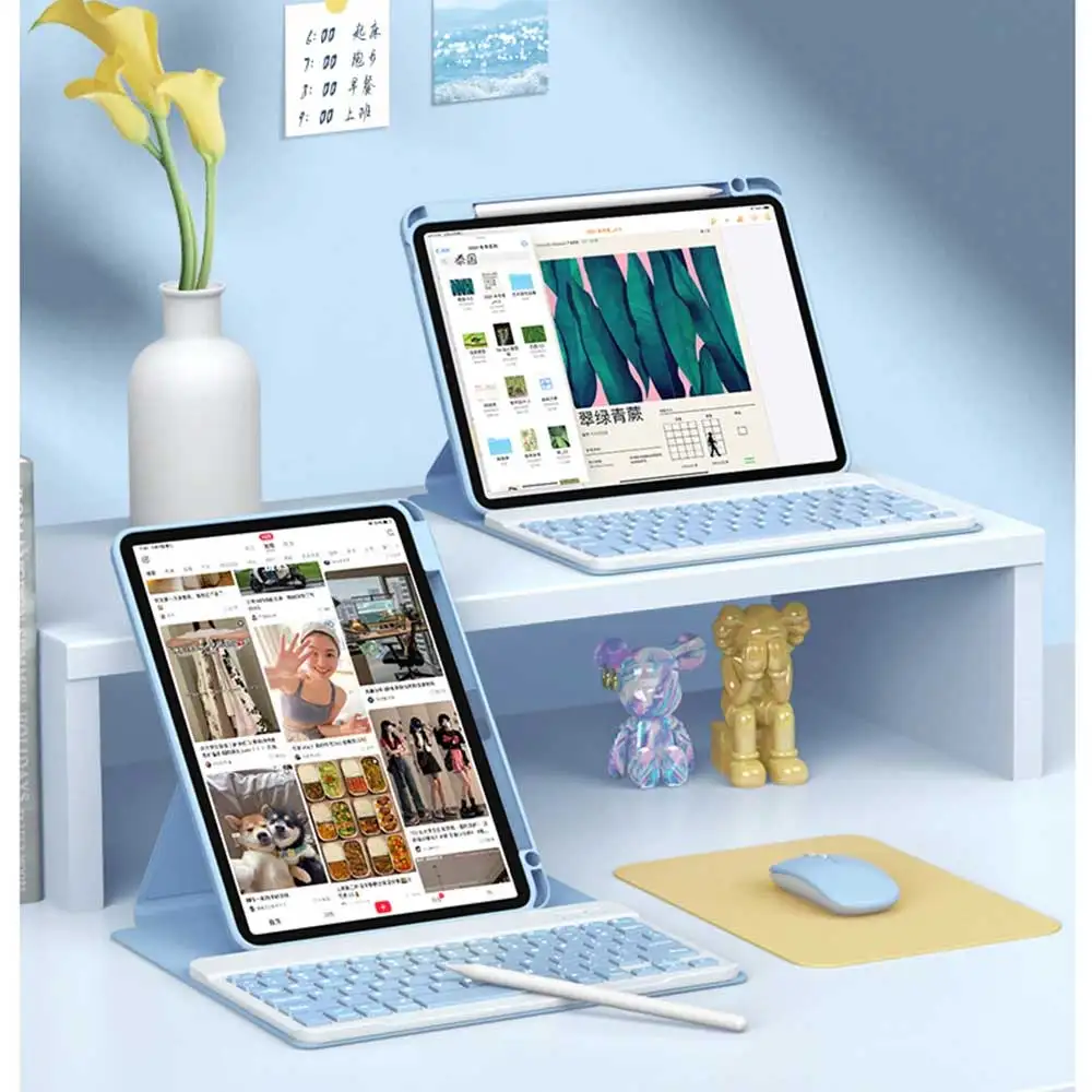Premium Magnetic Keyboard Case with Transparent Cover and Mouse