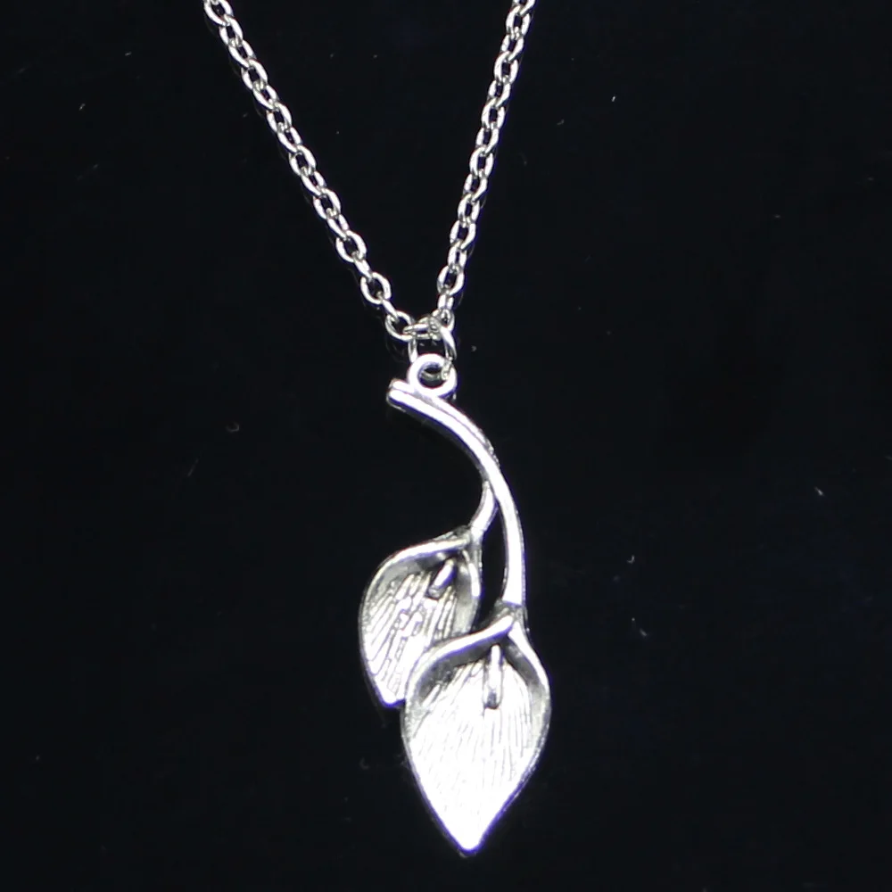 

20 шт. Новое модное ожерелье 40x14 мм подвеска в виде ветки листьев короткое длинное ожерелье для женщин и мужчин Подарочное ювелирное изделие чокер