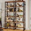 IRONCK Bookshelf Double Wide 6-Tier 76" H,Open Large Bookcase,Industrial Style Shelves,Wood and Metal Bookshelves for Home Offic 2
