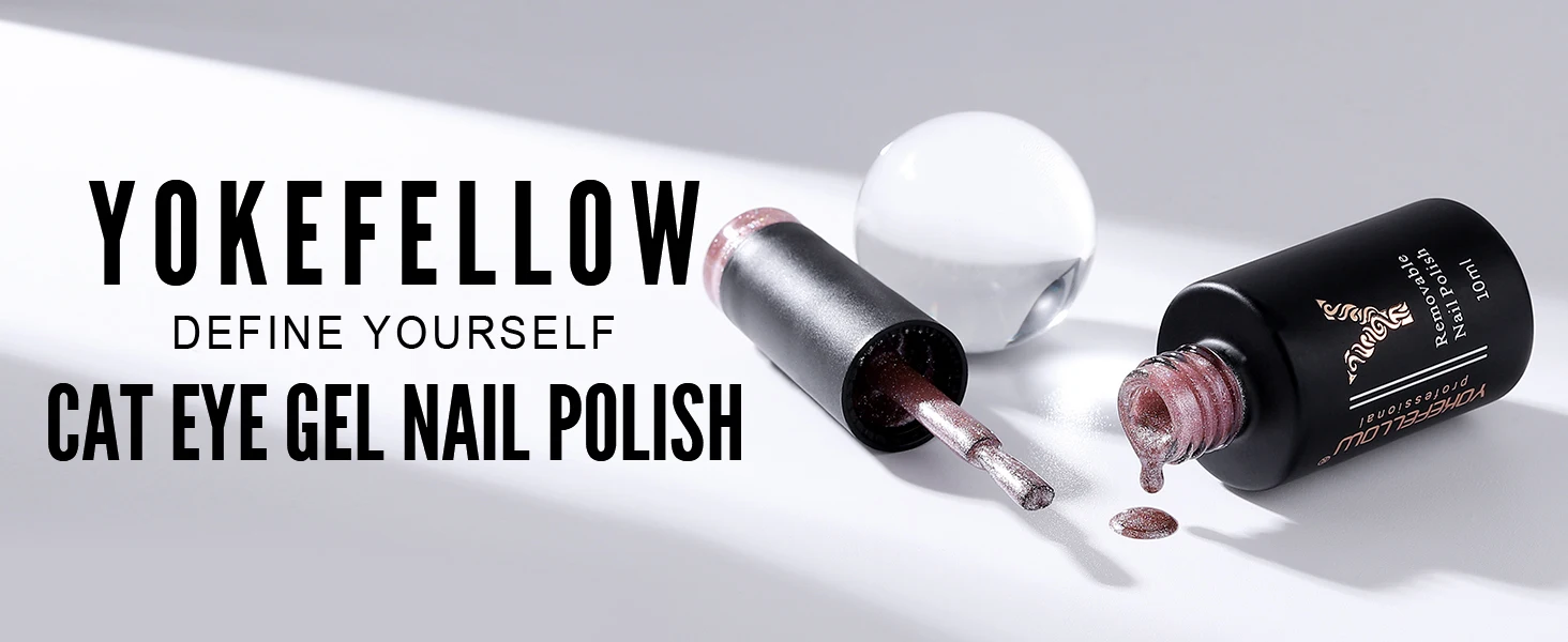 Description Picture 2 of itemYOKEFELLOW Cat Eye Gel Nail Polish 10Ml Brown 9D Holographic  Magnetic Professional Nail Gel Varnishes for Manicure salon DIY