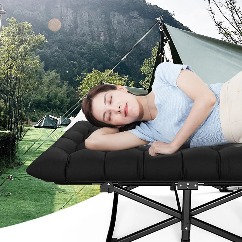 Ultra Light Portable Outdoor Folding Bed Camping Self-Driving Trips Dual-use Travel Hiking Sleeping Bed