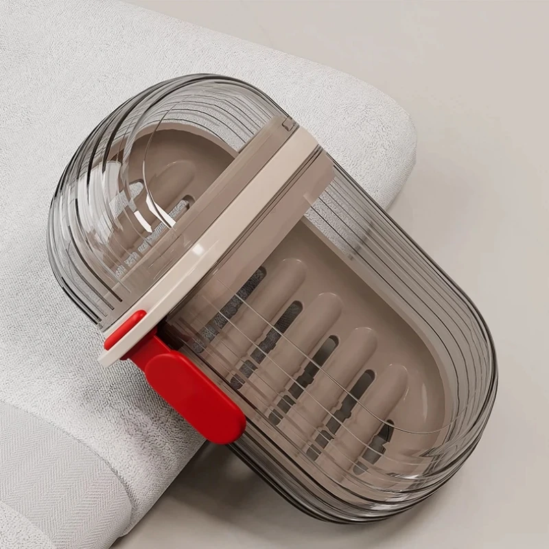 1/3PCS Portable Plastic Soap Dish for Travel Container Dish Tray with Drain Portable Holder with Cover