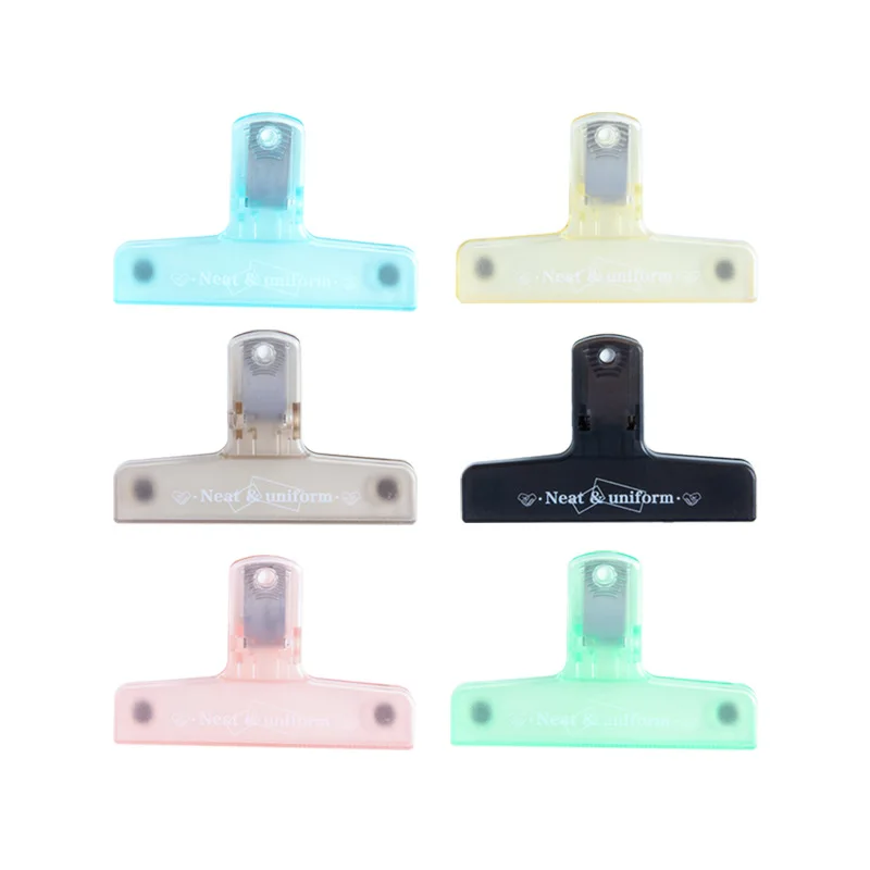 Transparent Colorful Binder Paper Clips with Magnet Stick on Blackboard or Fridge for Easy Storage Kitchen Office School Gadgets