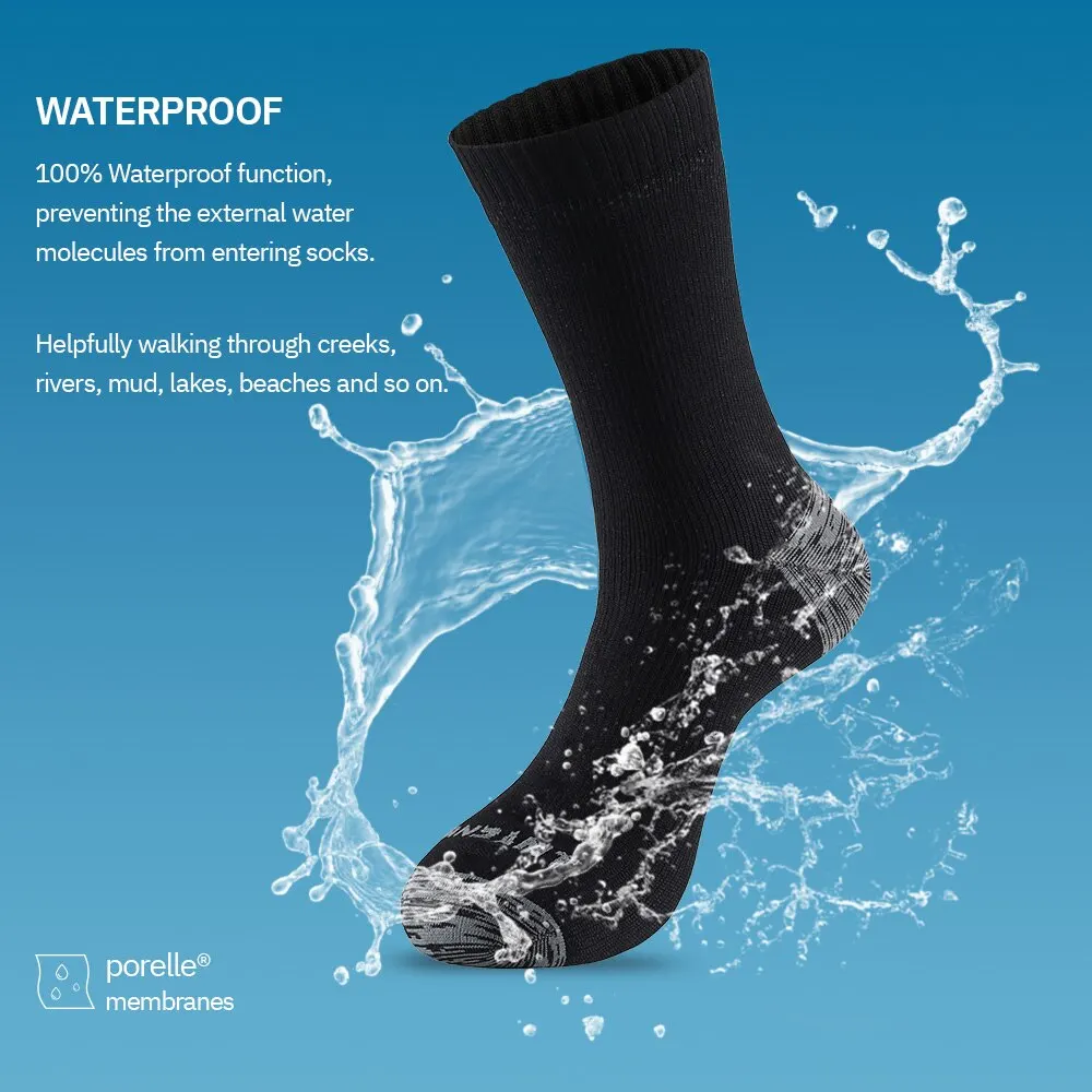 Thermal Waterproof Socks for Men - Warm Winter Sports Socks in Black and Blue