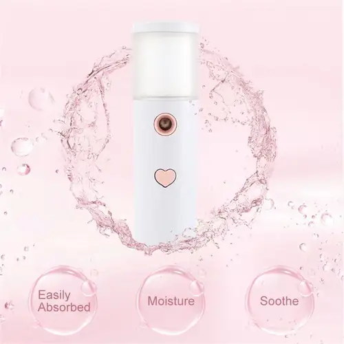 USB 충전식 휴대용 USB 공기 가습기 30ml, 핸드 헬드 워터 나노 스프레이 에센셜 밀크 오일 디퓨저 페이스 케어 스팀미터 5