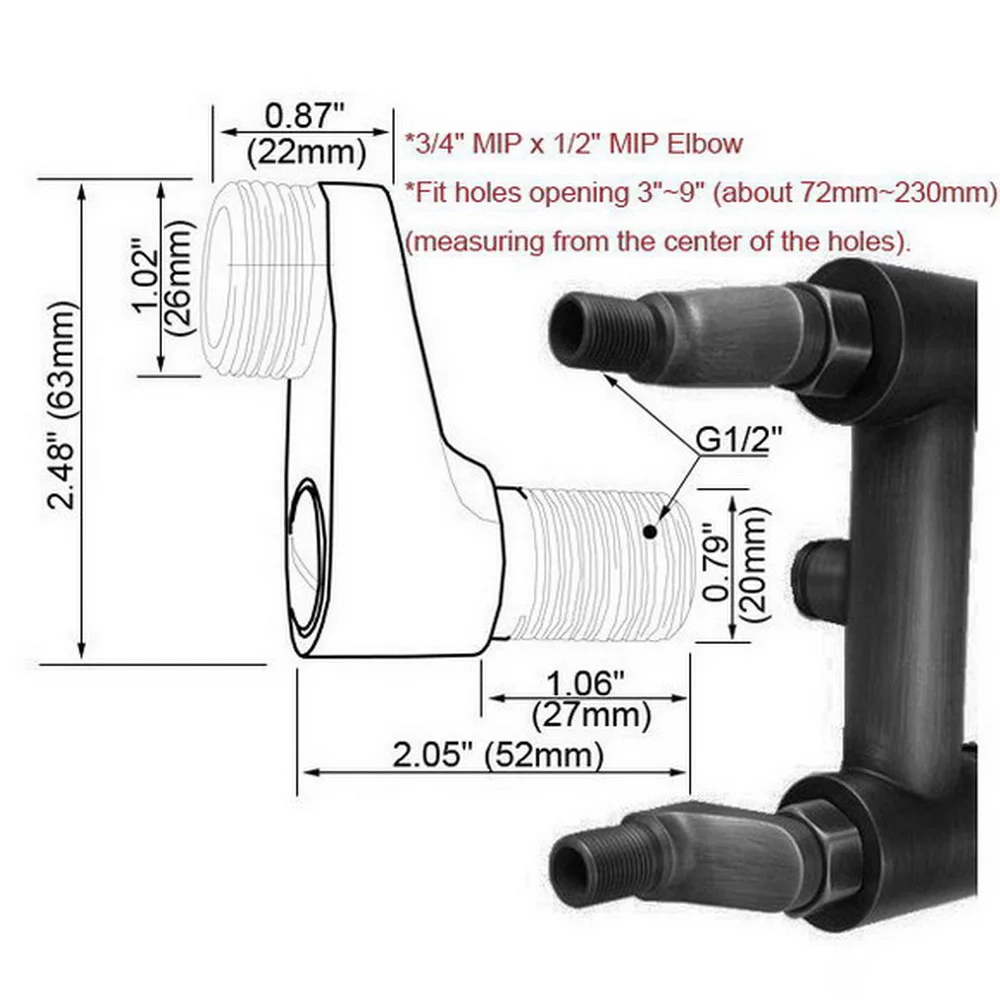 Antique Red Copper Wall Mounted Claw Foot Bath Tub Rain Shower Faucet Adjustable Adapter Swing Arms / Bathroom Accessory zba182