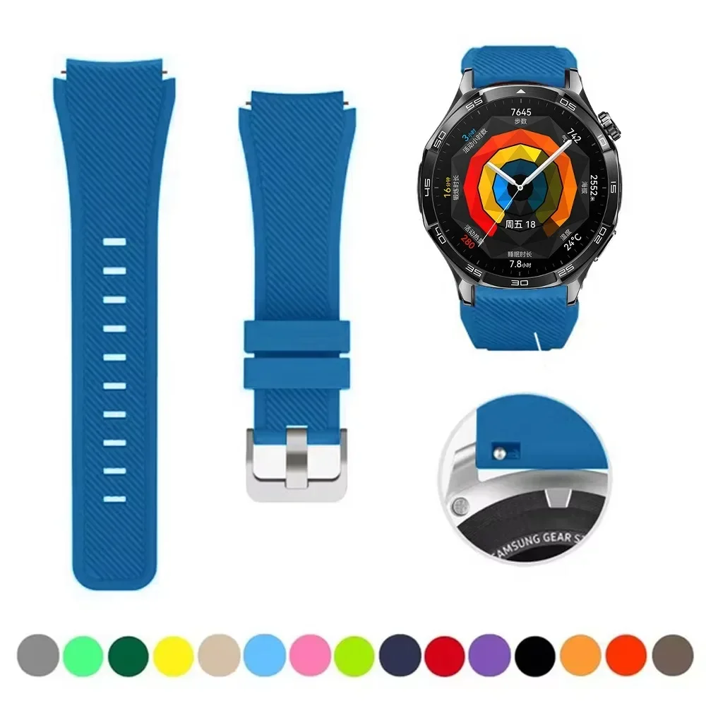Silicone Smartwatch Strap - 22mm Soft Bracelet Belt