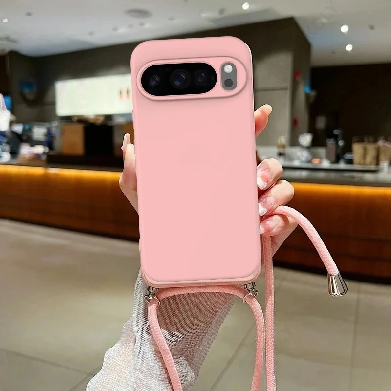 Premium Skin-Friendly Silicone Phone Case with Lanyard Attachment