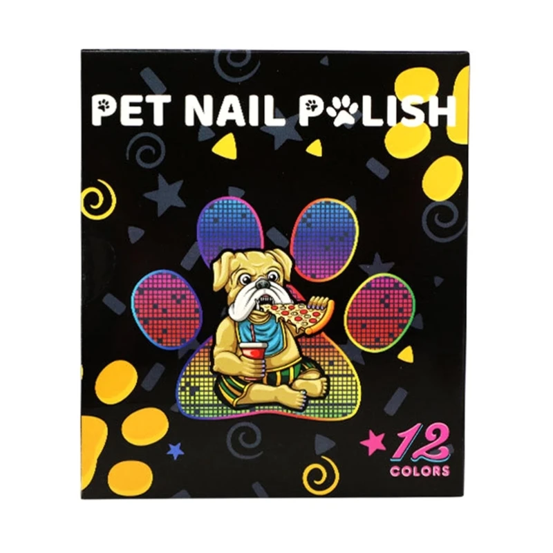 12Pcs Pet Polish Pen Set for DIY Dog Nails, Safe Water-Based Pet Polish, Fast Drying and Easy to Remove