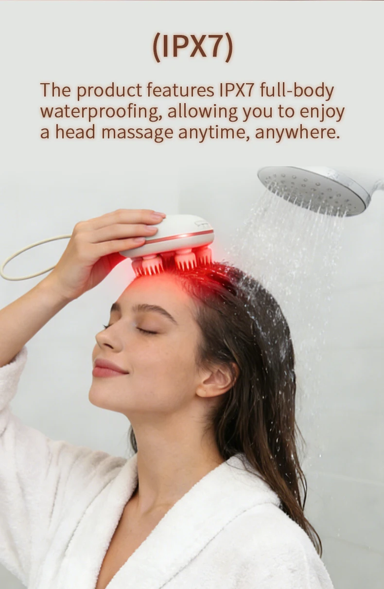 Mini Cordless Scalp Massager EMS Head Massage Machine Waterproof Head Scratcher Body Massager for Deep Cleansing Stress Relax