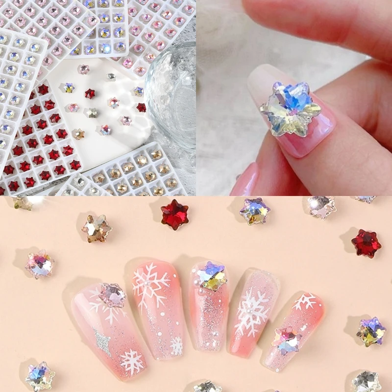 

Nail art snowflake diamond irregular diamond three-dimensional versatile sparkling luxury crystal nail fashion art accessories