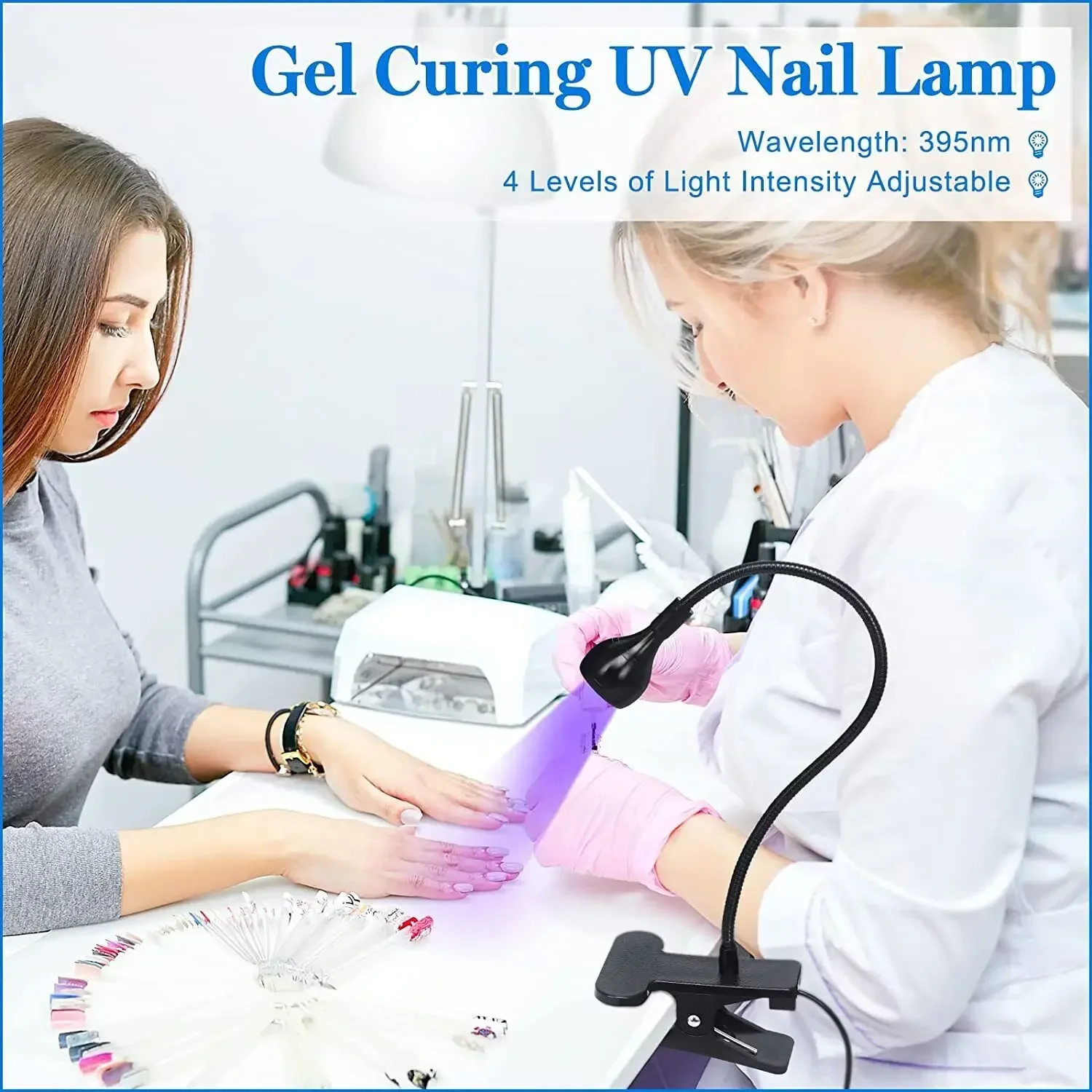LED UV Lights Desk Torch 395nm Black Light Gooseneck Phone Repair Lantern Nail with Clip Lamp Mini Jade Appraisal Flashlight