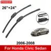Car Wiper for Honda Civic Sedan 2006-2008 26" + 24" Front Rear Wiper Blades Brushes Cutter Accessories 2006 2007 2008 1