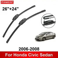 Car Wiper for Honda Civic Sedan 2006-2008 26" + 24" Front Rear Wiper Blades Brushes Cutter Accessories 2006 2007 2008 1