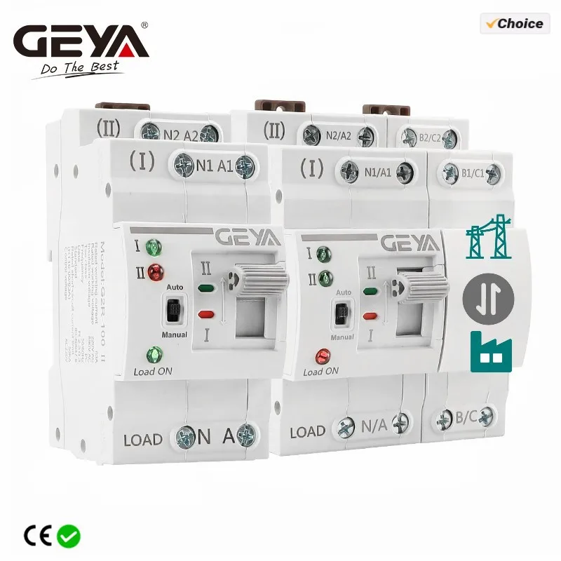 NEW GEYA G2R Din Rail 2P 4P ATS Dual Power Automatic Transfer Switch Electrical Selector Switches Uninterrupted Power 25A 40 63A - AliExpress