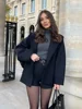 Fashion Lapel Woolen Jacket For Women 2024 Spring Single Breasted Long Sleeve Coats Female Elegant Oversized Chic Street Outwear 3