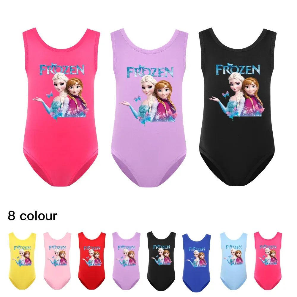 Swimwear Girls Frozen Anna Elsa Print Kids Girls Beachwear Sleeveless One Piece Swimsuit Bathing Suits Lovely Bikini Beach Wear
