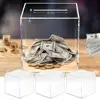 Transparent Acrylic Piggy Bank 12/15/18cm Large Size Can Be Saving Cube Cannot Take Save That Money Storage Box Box O M7I1 2