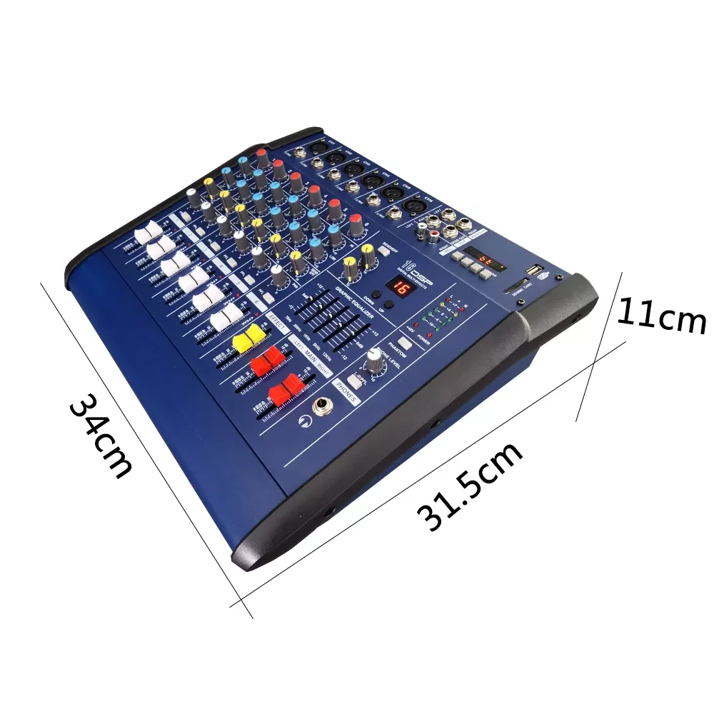 M602D 디지털 믹서 콘솔 오디오, 팬텀 파워 믹서, USB 6 채널 앰프, 전문 오디오 DJ 믹서, 사운드 시스템, 48V