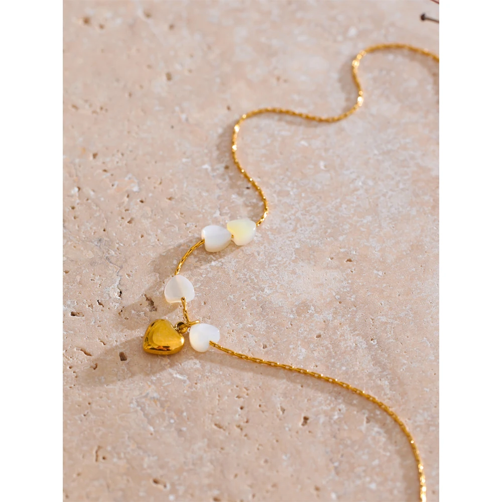 Yhpup Necklace Stainless Steel Exquisite Korean Chic