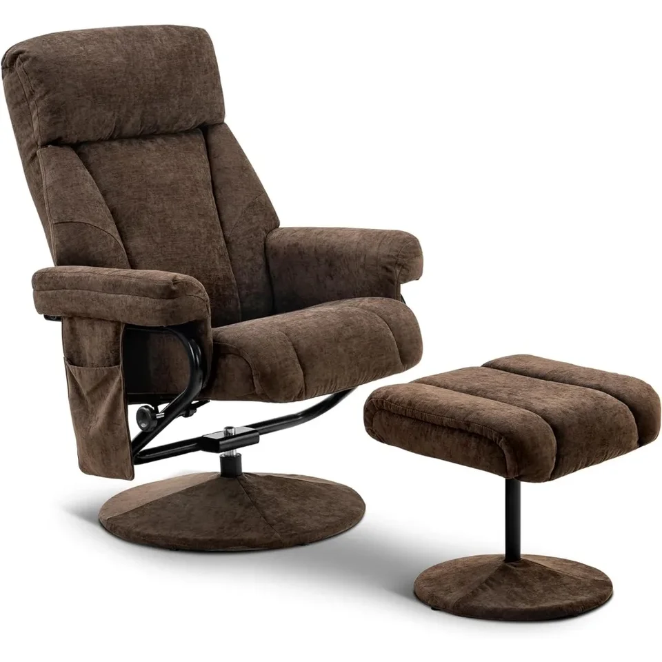 Ergonomic Swivel Recliner with Ottoman and Massage