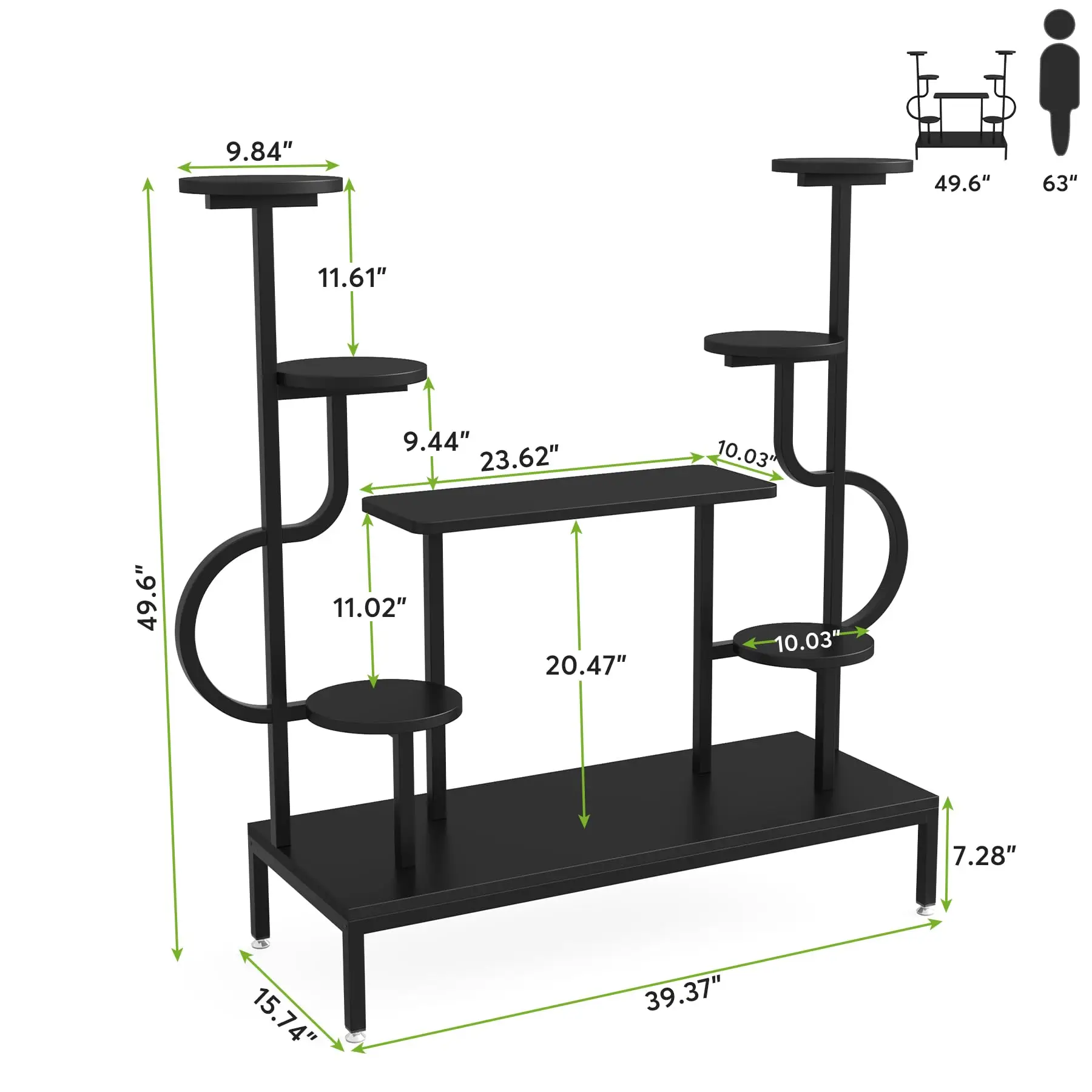 8-Tier Metal Plant Stand for Multiple Plants