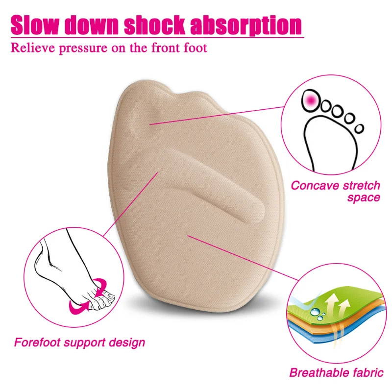 4 paia di cuscinetti per l'avampiede delle donne tacchi alti mezze solette memory foam antiscivolo adesivo posteriore protezione antidolorifici cuscinetti per scarpe_voghion.com