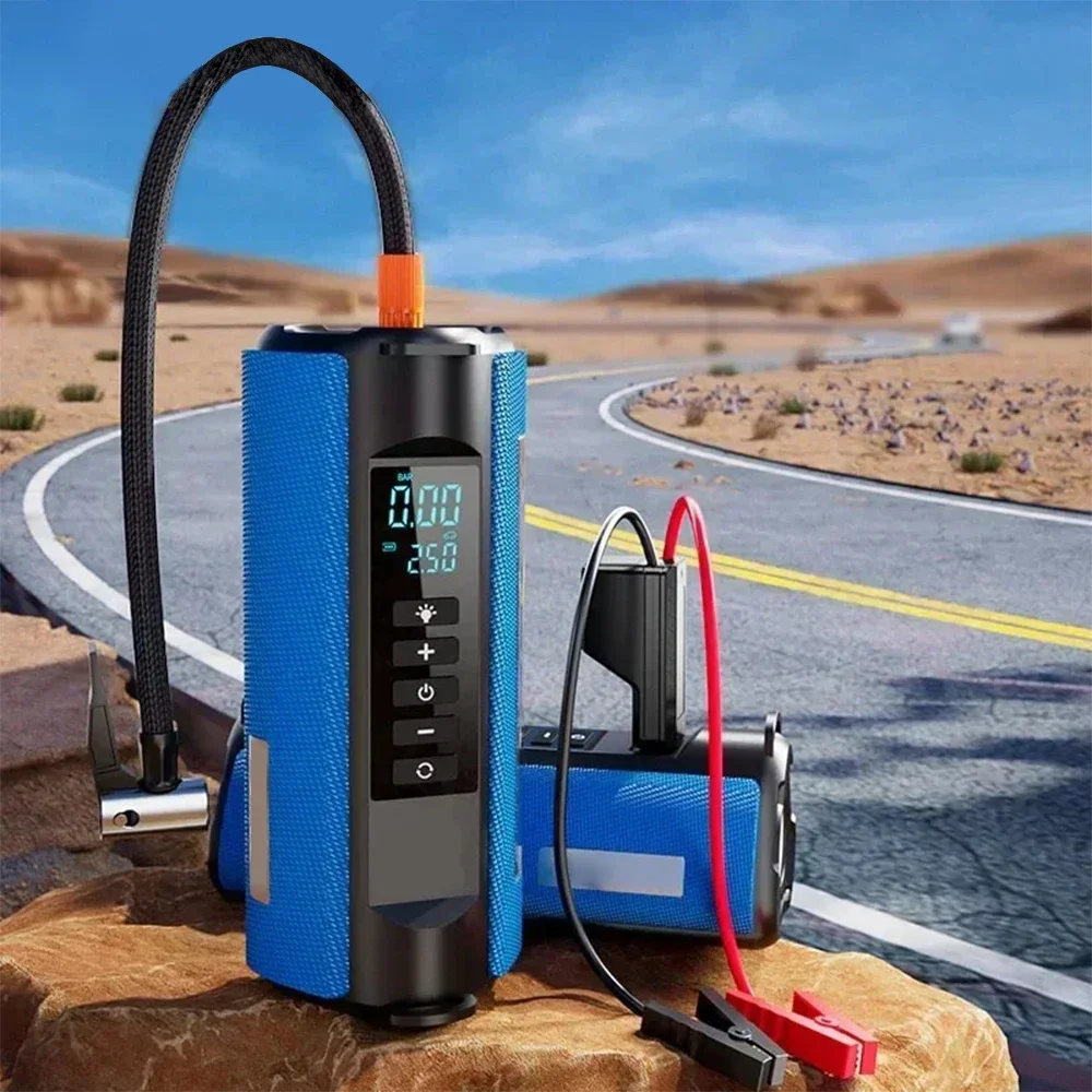 

New Portable Tire Inflator TS03 Car Emergency Power Outdoor Multifunctional Jump Starter and Air Pump with EVA Bag