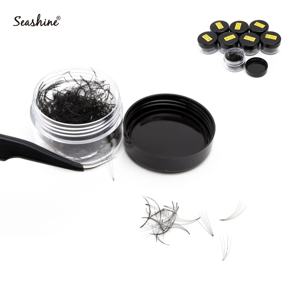 

Seashine Volume Lashes Bulk 300 Fans Jar Short Stem Lash Extension Wholesale Lashes Pre Made fans Lashes Eyelashes Extension