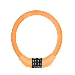 Digital Code Anti - Theft Stainless Steel Bicycle Cable Lock - Portable Combination Padlock (Orange)