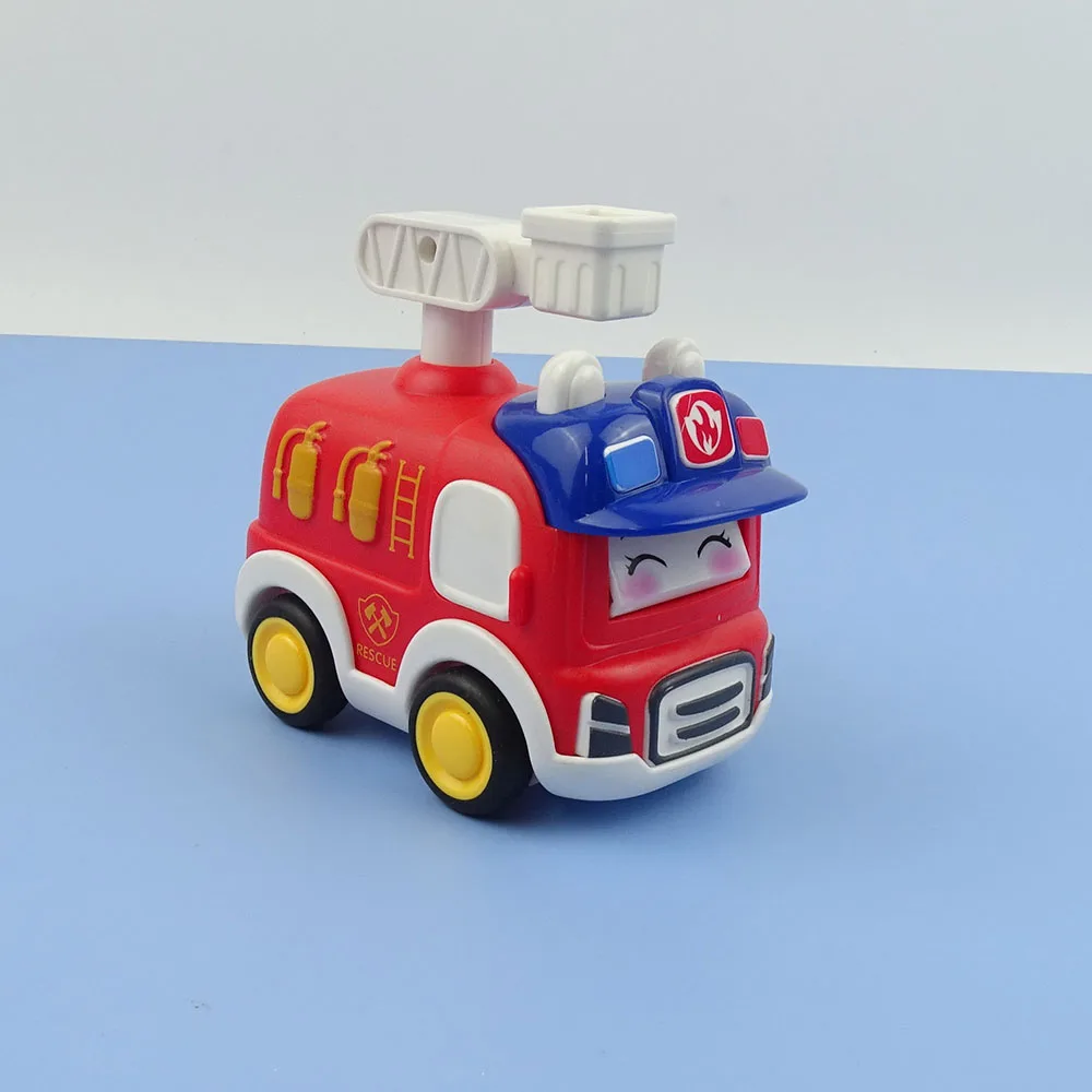 Niedliches Puzzle-Lernspielzeug: Technik-Krankenwagen, Polizeiauto, Feuerwehrauto – niedliche Cartoon-Modelle mit Trägheitsantrieb zum Drücken – Detail 4