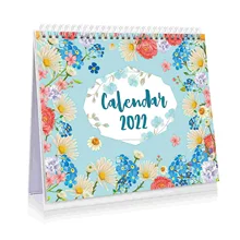 

STOBOK Floral Desktop Calendar 2022 Jan.-Dec. Standing Desk Calendar Twin-Wire Bound Calendar Planner for Home Office School