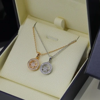 Korean Fashion Jewelry -925 Silver Sweet Beauty Necklace Round Hexagonal Star Pendant - tudo por 1 real e frete gratis 1