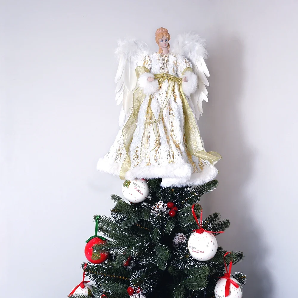 Standing Treetop Figurine Angel In  Gown Home Table Decoration Room Decor Statue Home Accessories Desk Decor